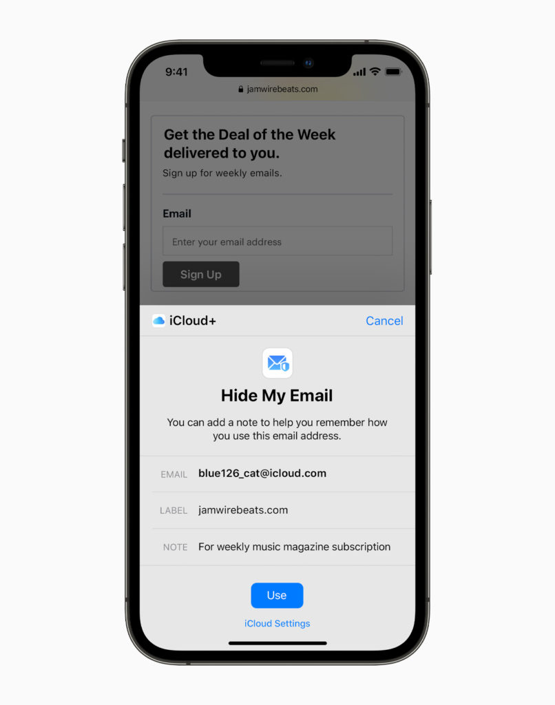 Apple Mail Privacy - hide your email option